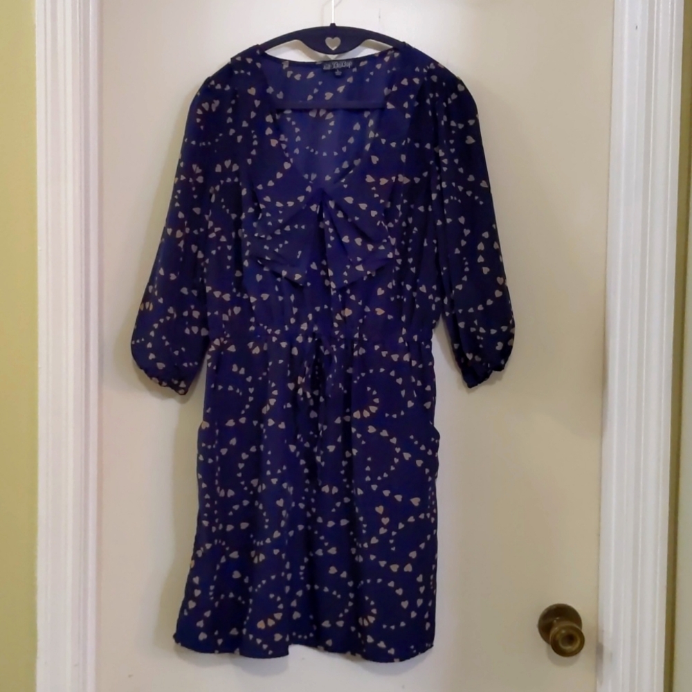 BeBop Women's Dress Heart Print Size L ⭐Pockets!⭐